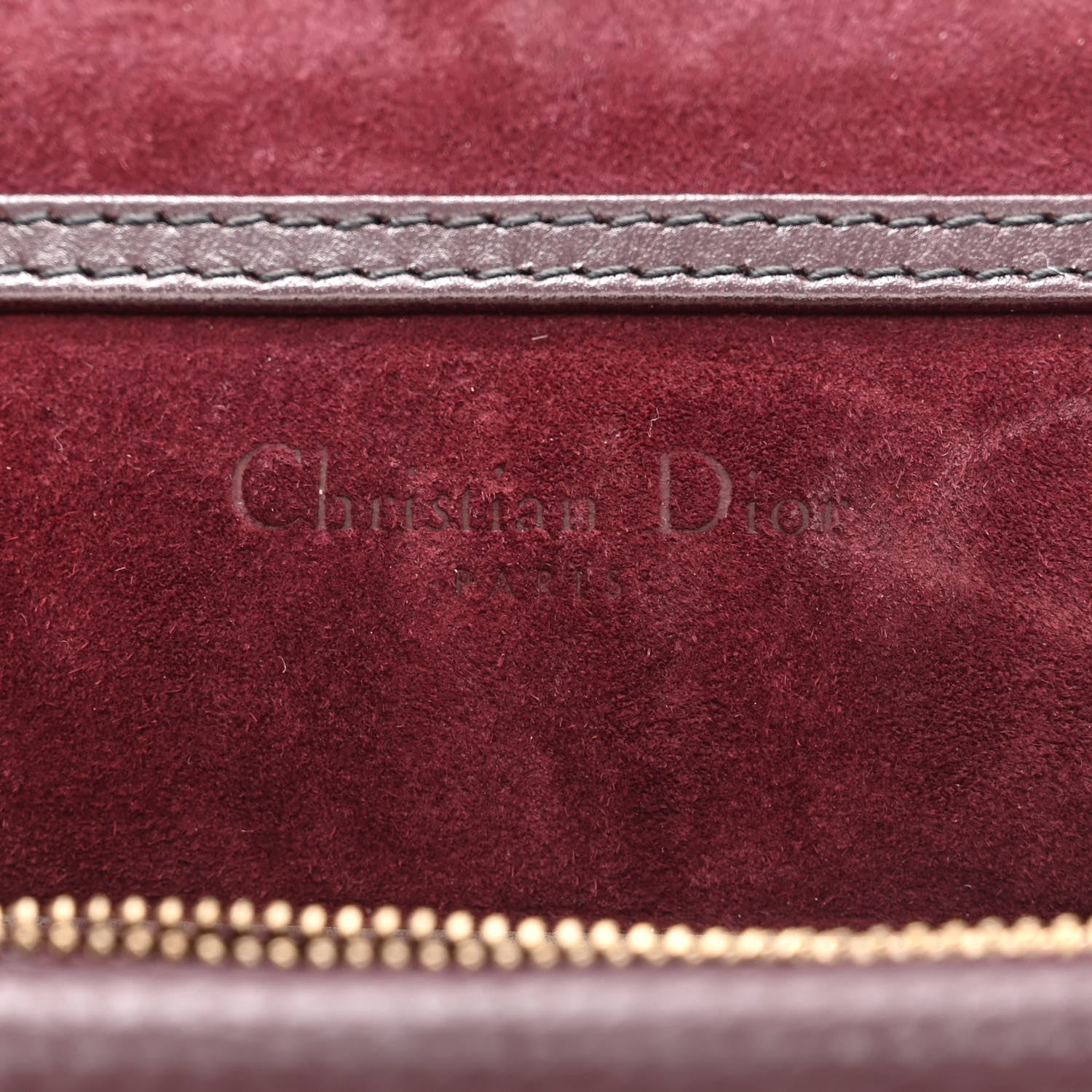 Christian Dior Grained Calfskin D-Bee Crossbody Burgundy 6 of 11