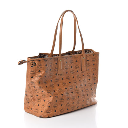 MCM Visetos Large Liz Reversible Shopper Tote Cognac 5 of 14