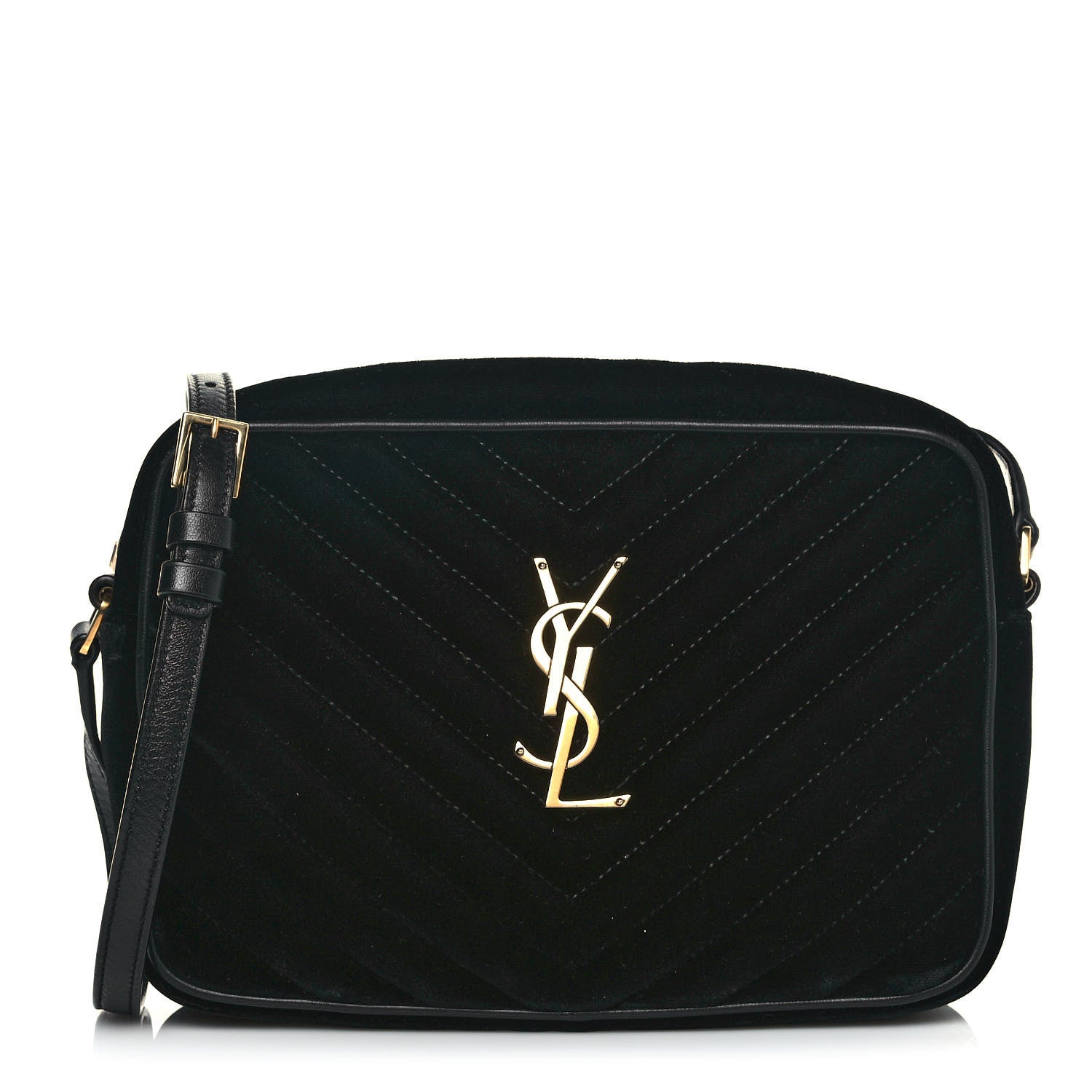 Saint Laurent Velvet Matelasse Monogram Lou Camera Bag Black 1 of 10