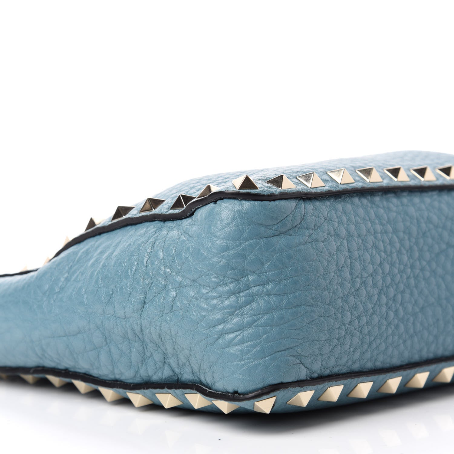 Valentino Garavani Pebbled Calfskin Mini Rockstud Flip-Lock Messenger Bag Atlantique 6 of 9