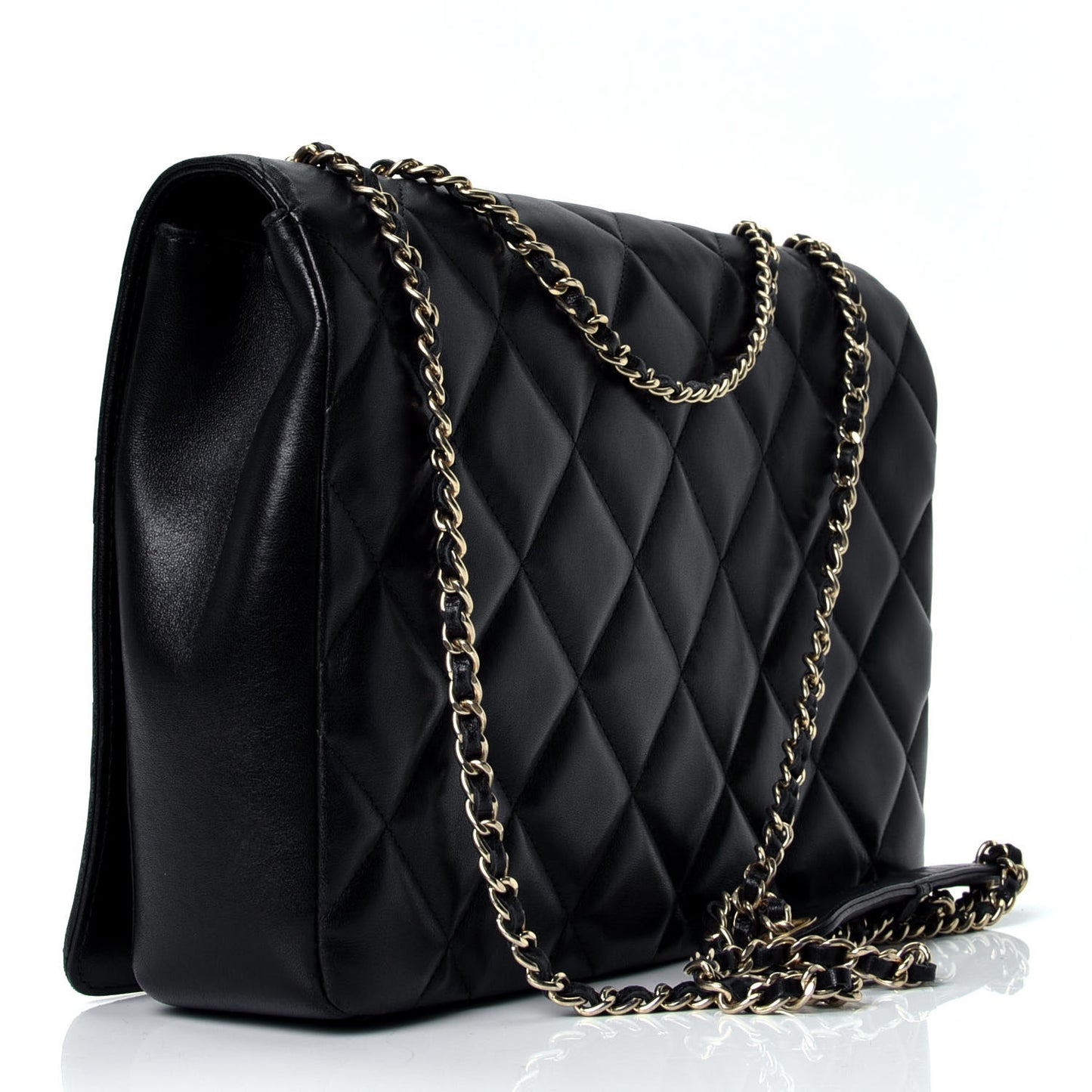 Lambskin Quilted Medium Diamond CC Flap Black