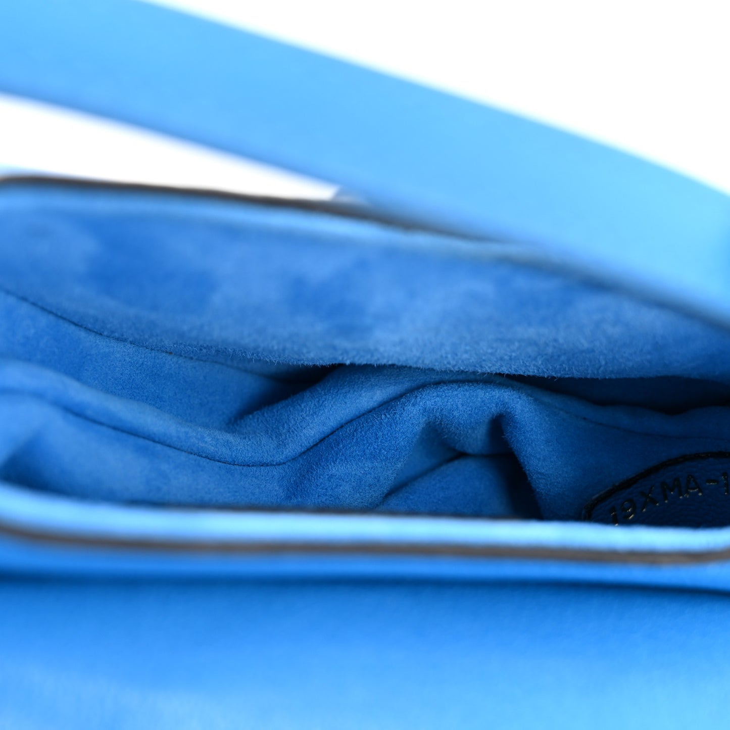 Goatskin Micro Saddle Bag With Strap Blue