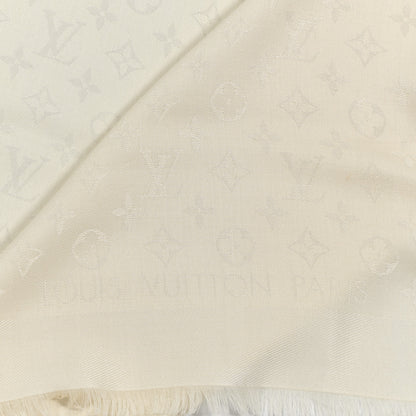 Louis Vuitton Silk Wool Monogram Shawl Beige 2 of 5