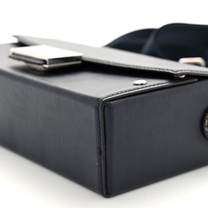 Fendi Vitello King FF Lines Embossed Baguette Soft Trunk Midnight 9 of 9