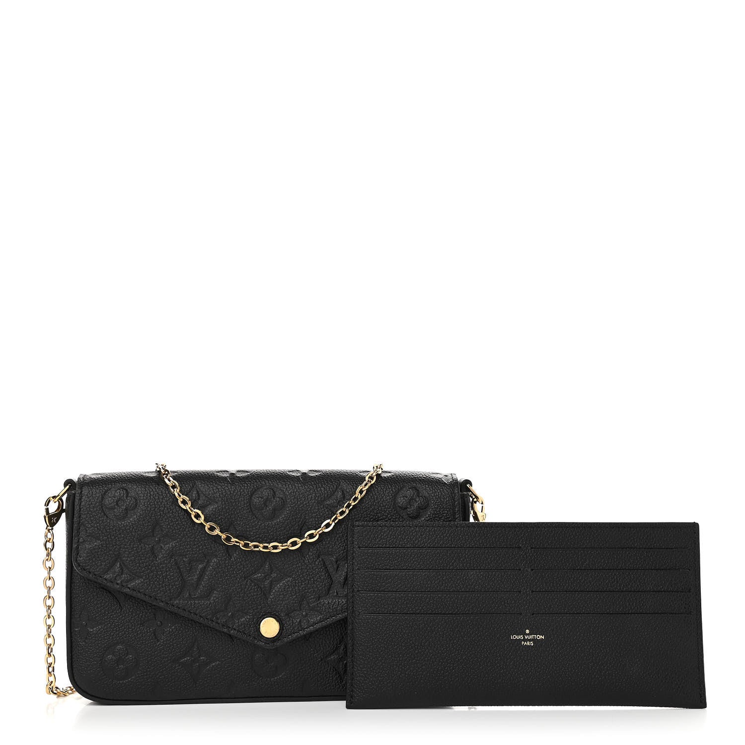 Louis Vuitton Empreinte Pochette Felicie Chain Wallet Black 1 of 12
