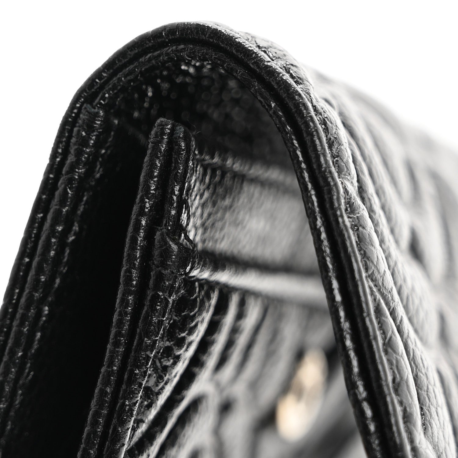 Chanel Caviar Camellia Embossed Card Holder Wallet Black 9 of 12