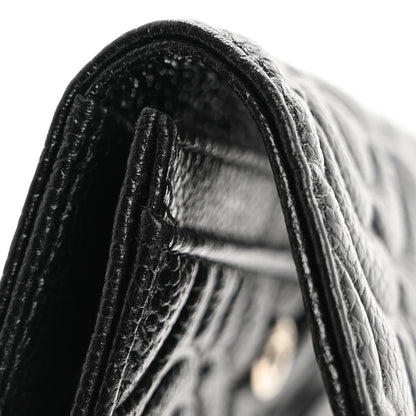 Chanel Caviar Camellia Embossed Card Holder Wallet Black 9 of 12