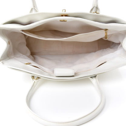 Chanel Calfskin Cerf Executive Shopper Tote White 6 of 16