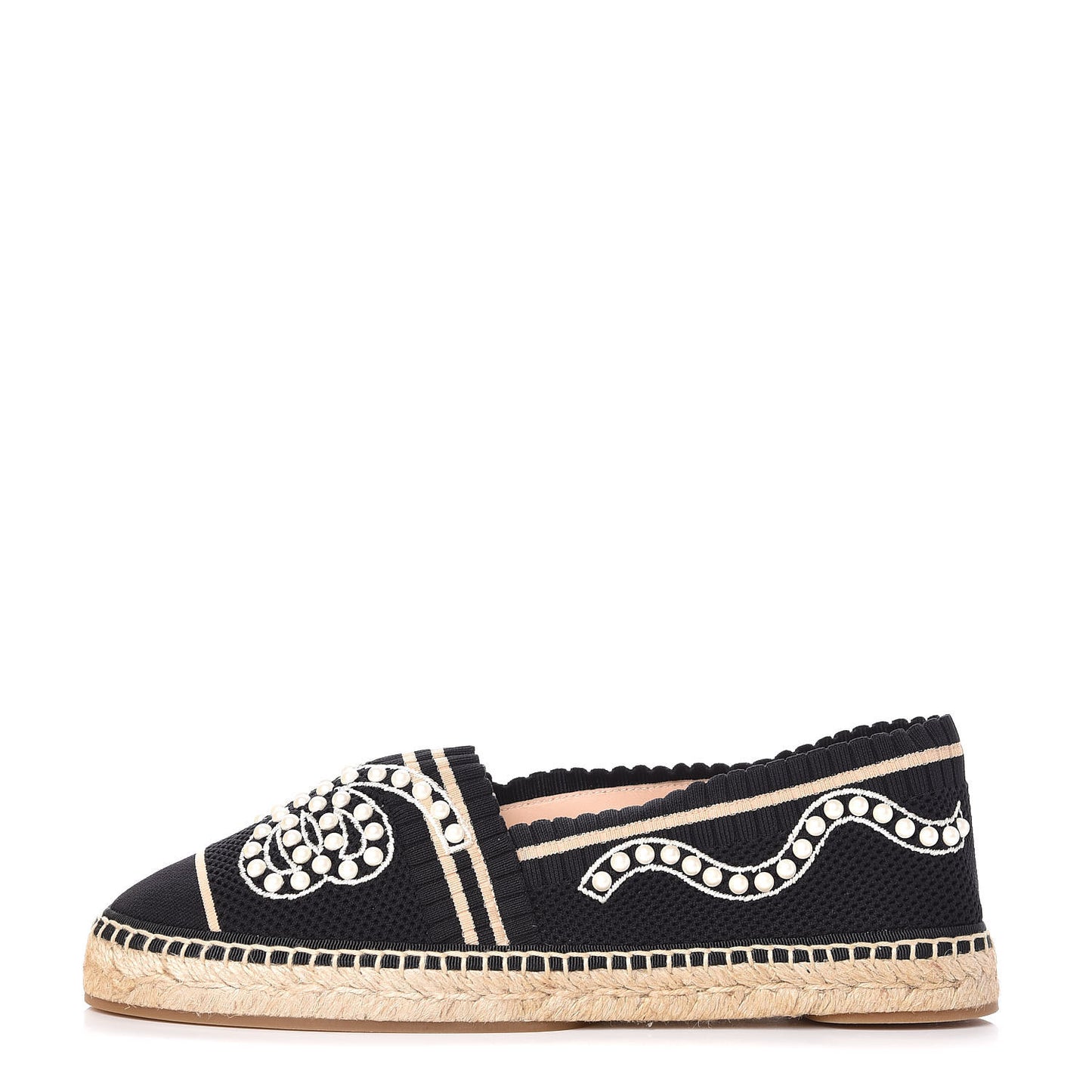 Knit Pearlescent Espadrille 42 Black