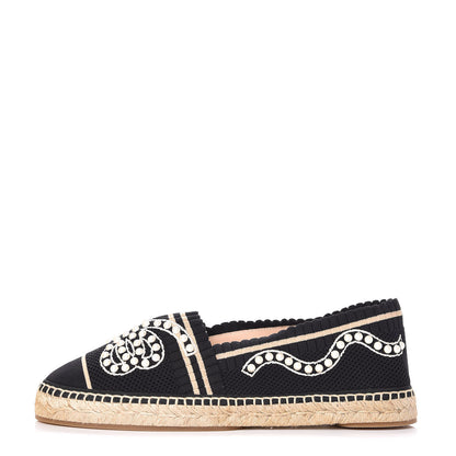 Fendi Knit Pearlescent Espadrille 42 Black 1 of 9