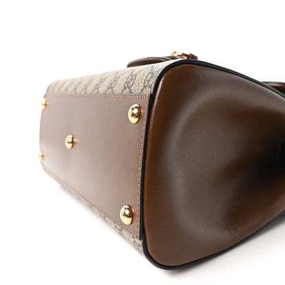 Gucci GG Supreme Monogram Calfskin Medium Horsebit 1955 Top Handle Bag Beige Ebony Brown Sugar 10 of 10
