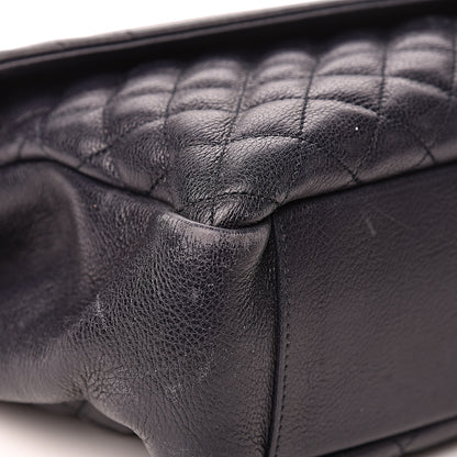 Saint Laurent Calfskin Mixed Matelasse Triquilt Large Monogram Envelope Satchel Deep Marine 15 of 25
