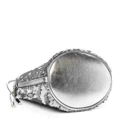Gucci Sequin Mini GG Marmont 2.0 Bucket Bag Silver 4 of 10