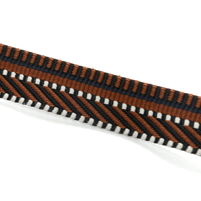 Hermes Toile Swift 25mm Grand Mousquetons Sangle Cavale Shoulder Strap Noisette Black 9 of 9