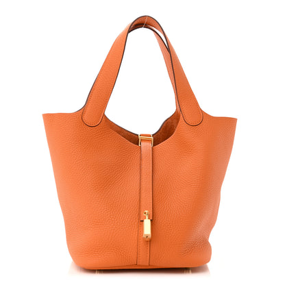 Hermes Taurillon Clemence Picotin Lock 18 PM Abricot 1 of 13