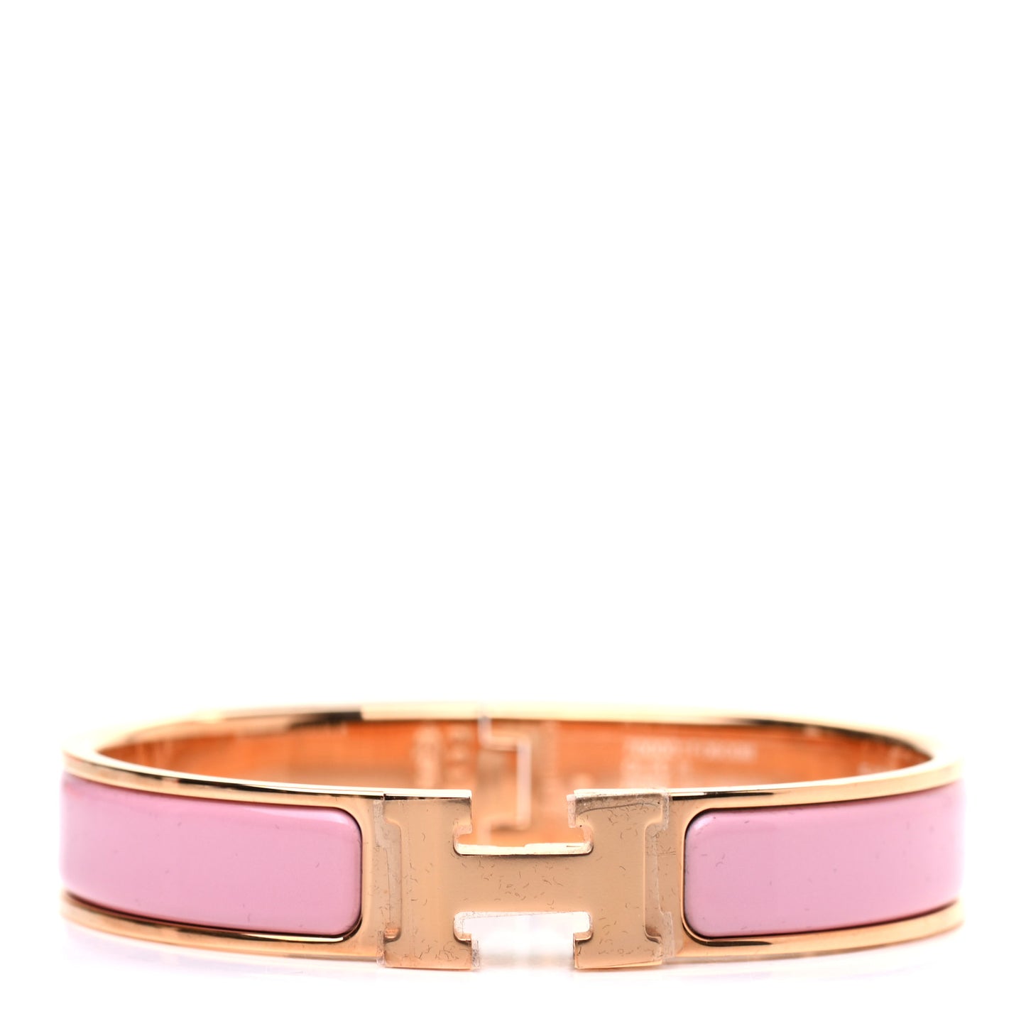 Enamel Narrow Clic Clac H Bracelet GM Rose Delirium