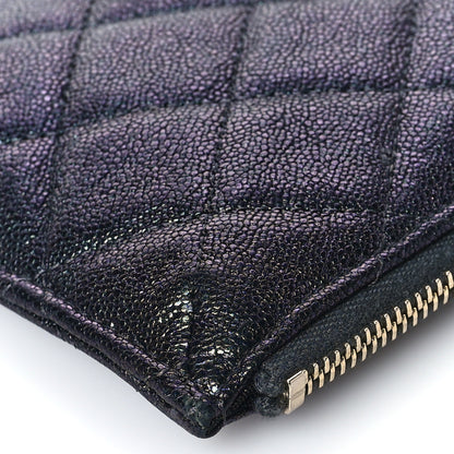 Chanel Iridescent Caviar Quilted Classic Flat Wallet Pouch Black 9 of 10