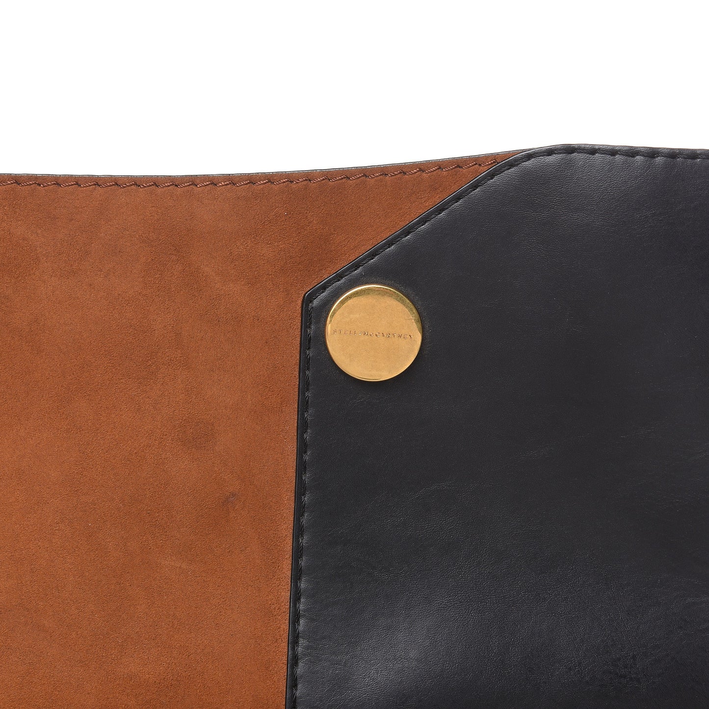 Textured Eco Alter Nappa Suede Studded Large Bucket Bag Black Tan