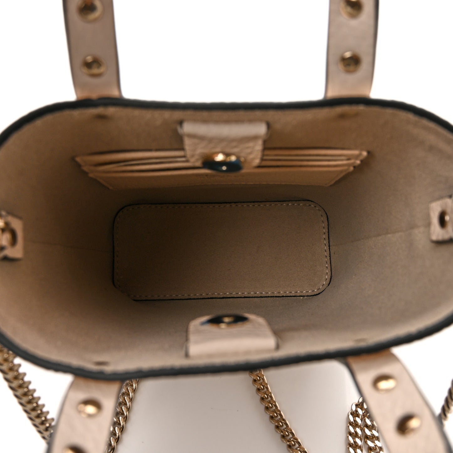 Pebbled Calfskin Rockstud North South Crossbody Bag Light Ivory
