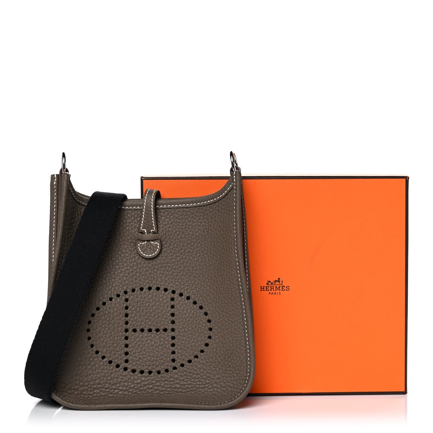 Hermes Taurillon Clemence Amazone Evelyne TPM Etoupe Bleu Indigo 12 of 12