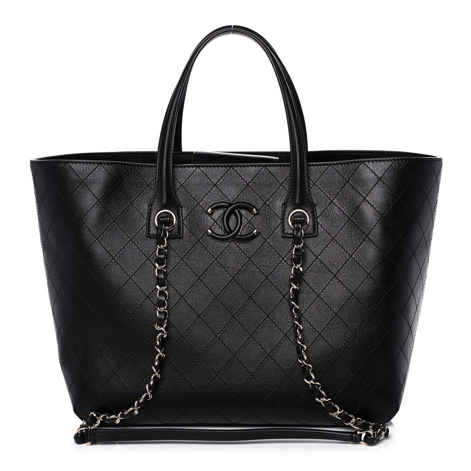 Chanel Calfskin Stitched Shopping Tote Black 1 of 10