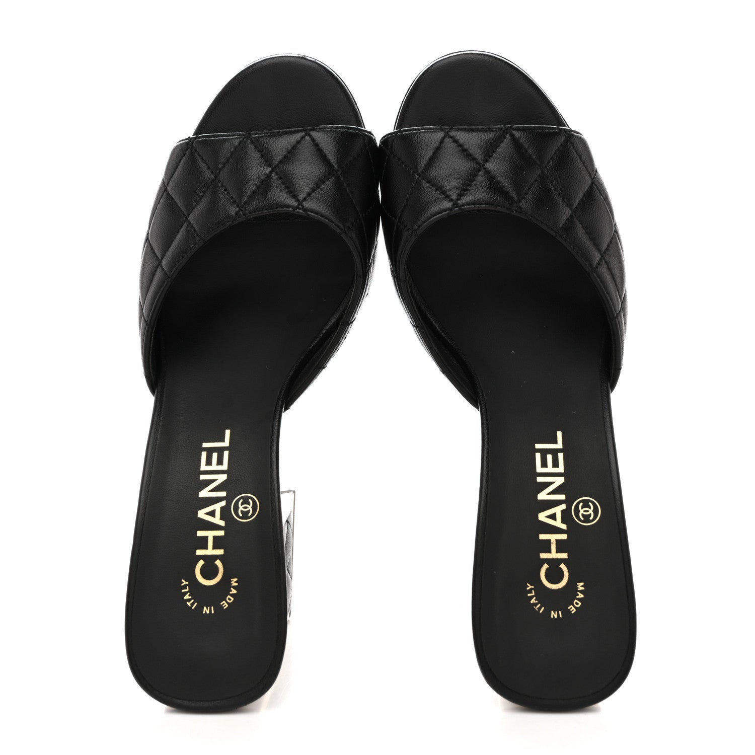 Chanel Lambskin Quilted CC Mules 38 Black 2 of 9