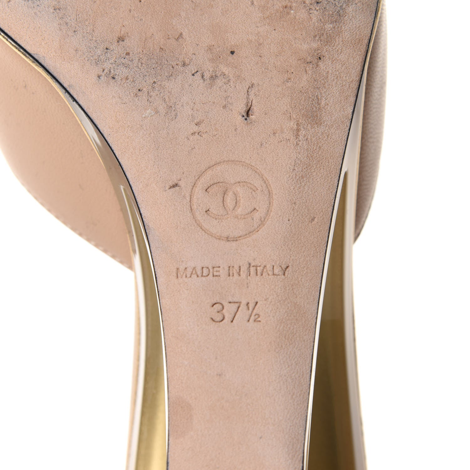 Chanel Lambskin Lucite CC Wedge Mules 37.5 Beige 7 of 17