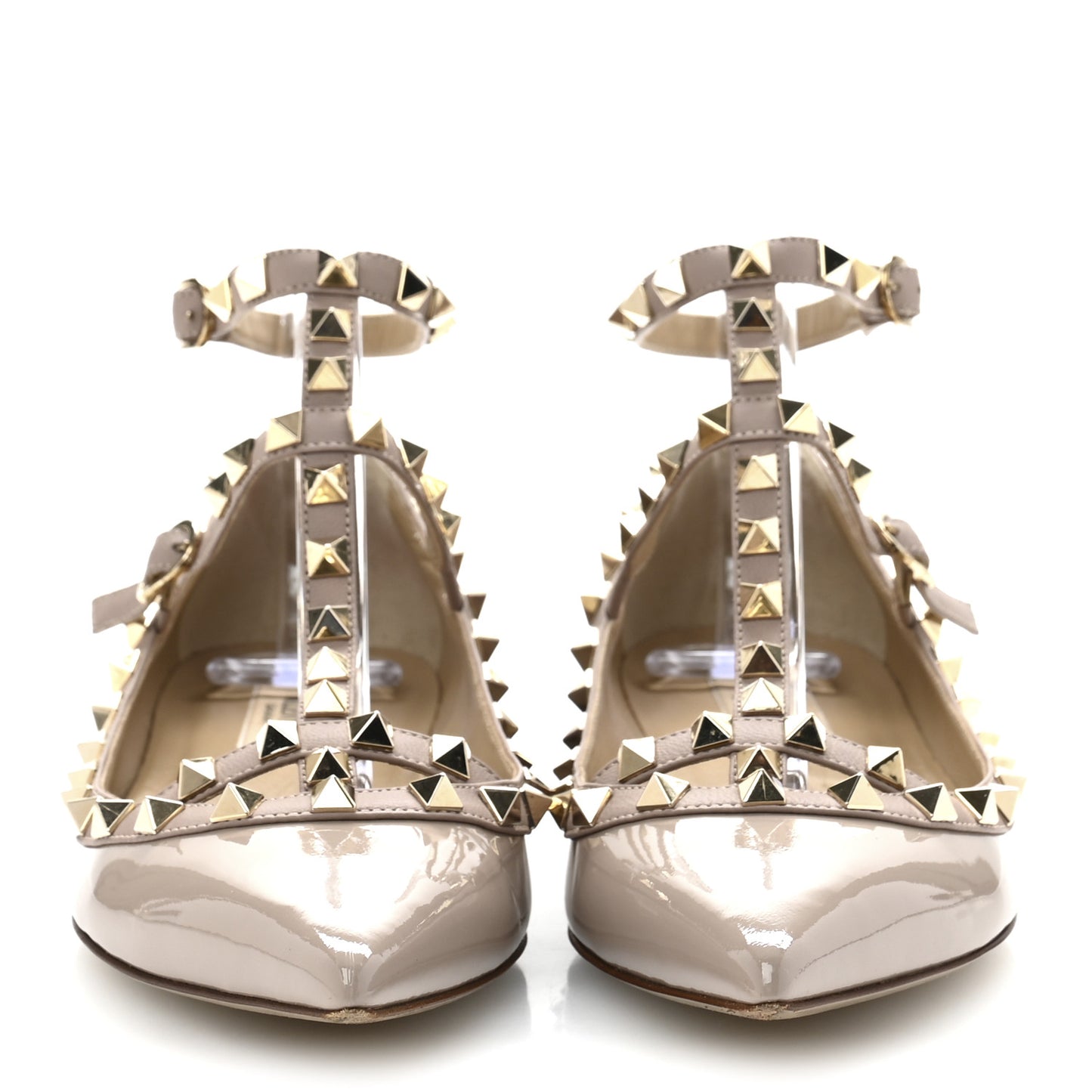 Patent Rockstud Cage Ballerina Flats 37 Poudre
