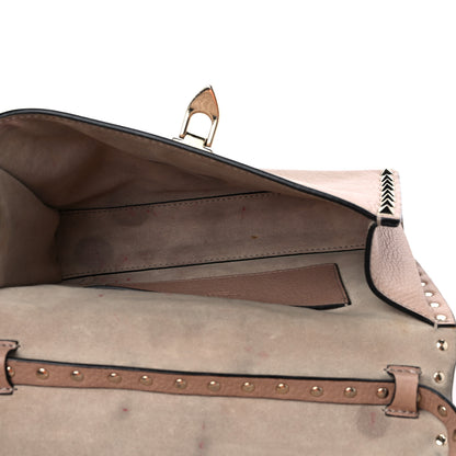 Valentino Garavani Pebbled Calfskin Medium Rockstud Flip Lock Crossbody Bag Poudre 5 of 12