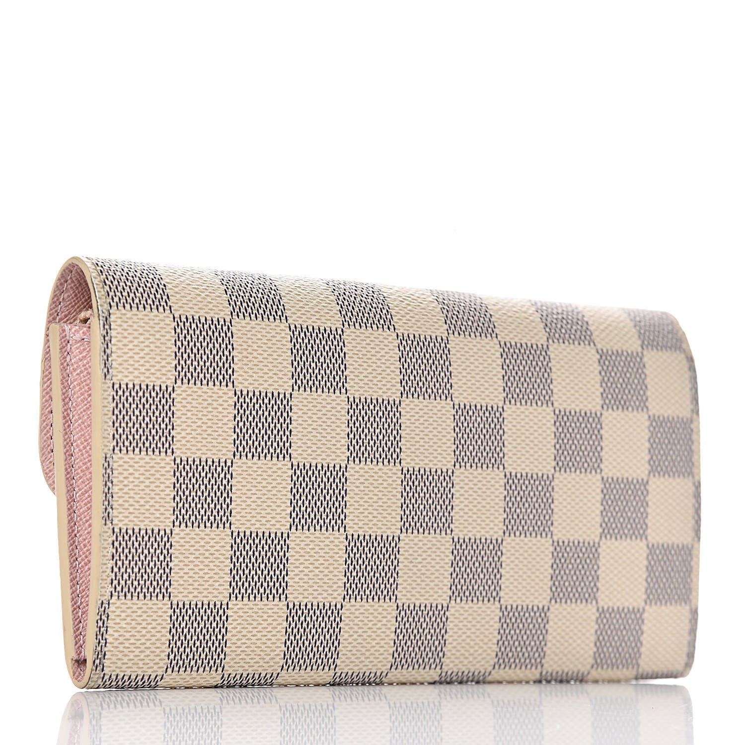 Louis Vuitton Damier Azur Emilie Wallet Rose Ballerine 3 of 9