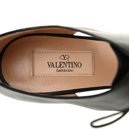 Valentino Garavani Calfskin Rockstud Lace Up Sandals 37.5 Black 6 of 8