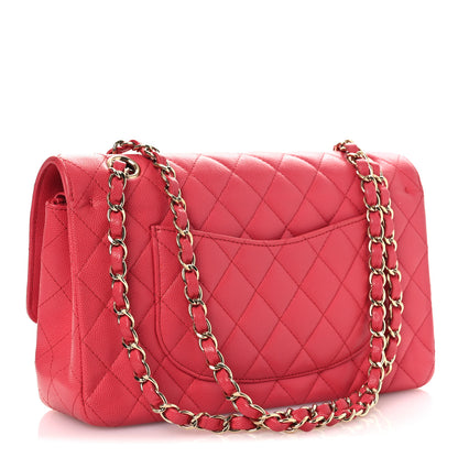 Chanel Caviar Quilted Medium Double Flap Dark Pink 3 of 12