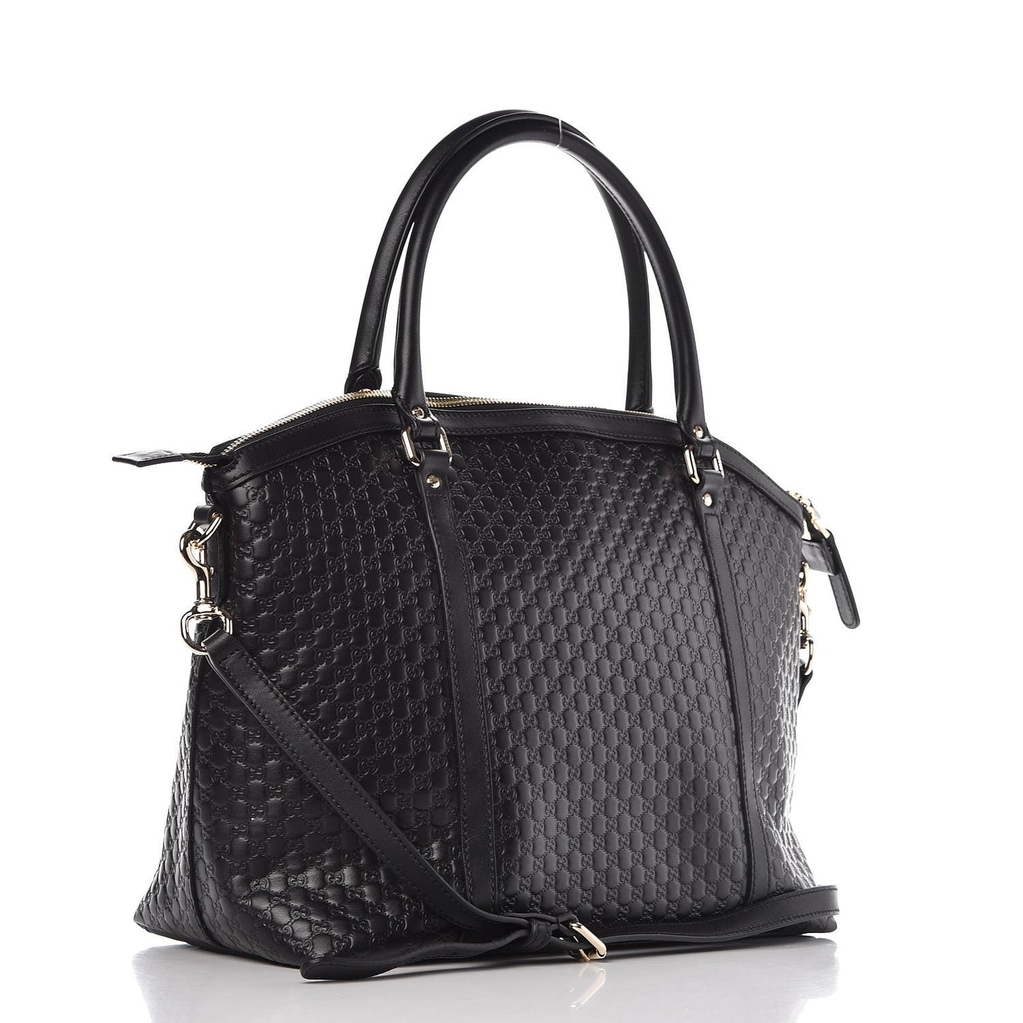 Soft Microguccissima Dome Satchel Black