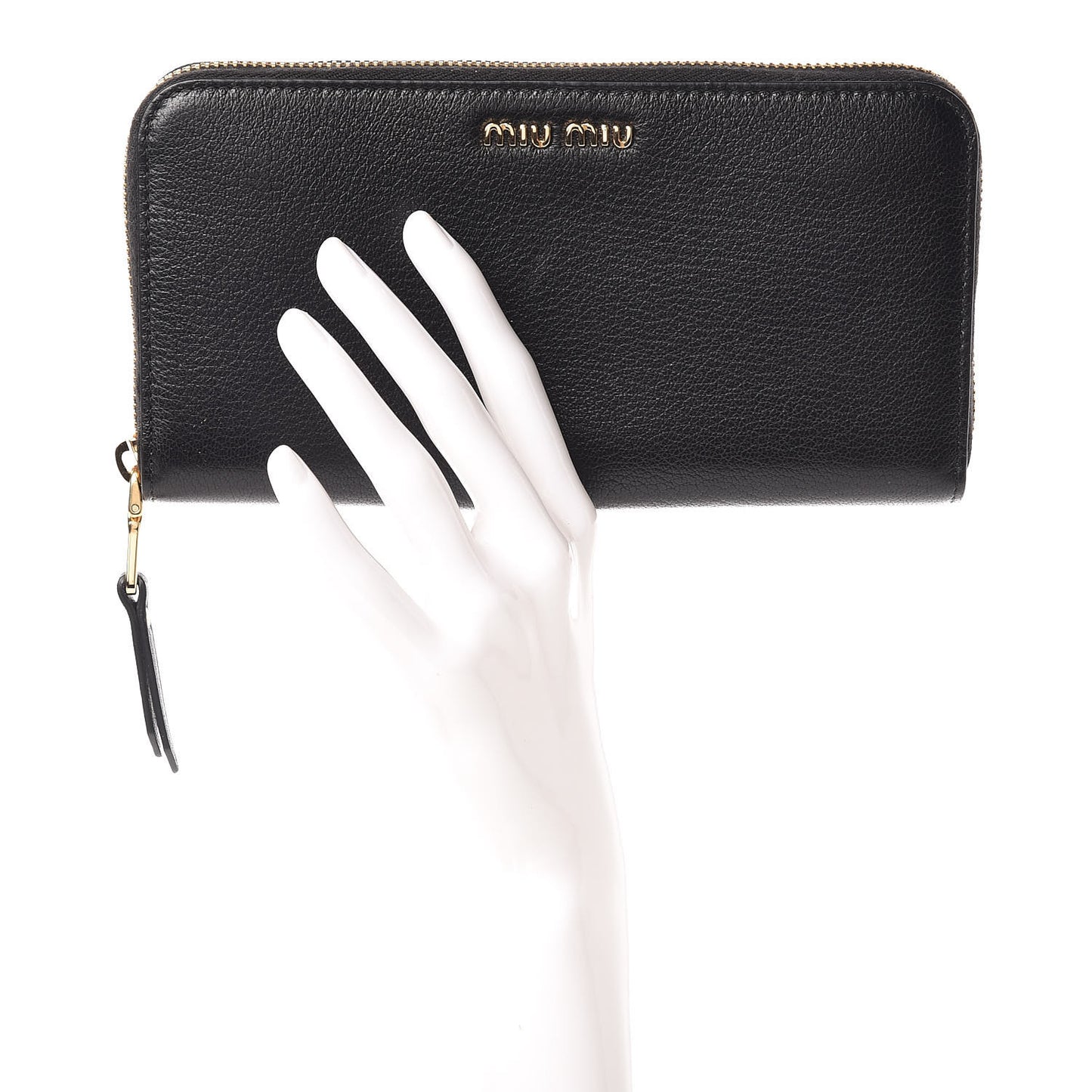 Goatskin Madras Zip Wallet Black