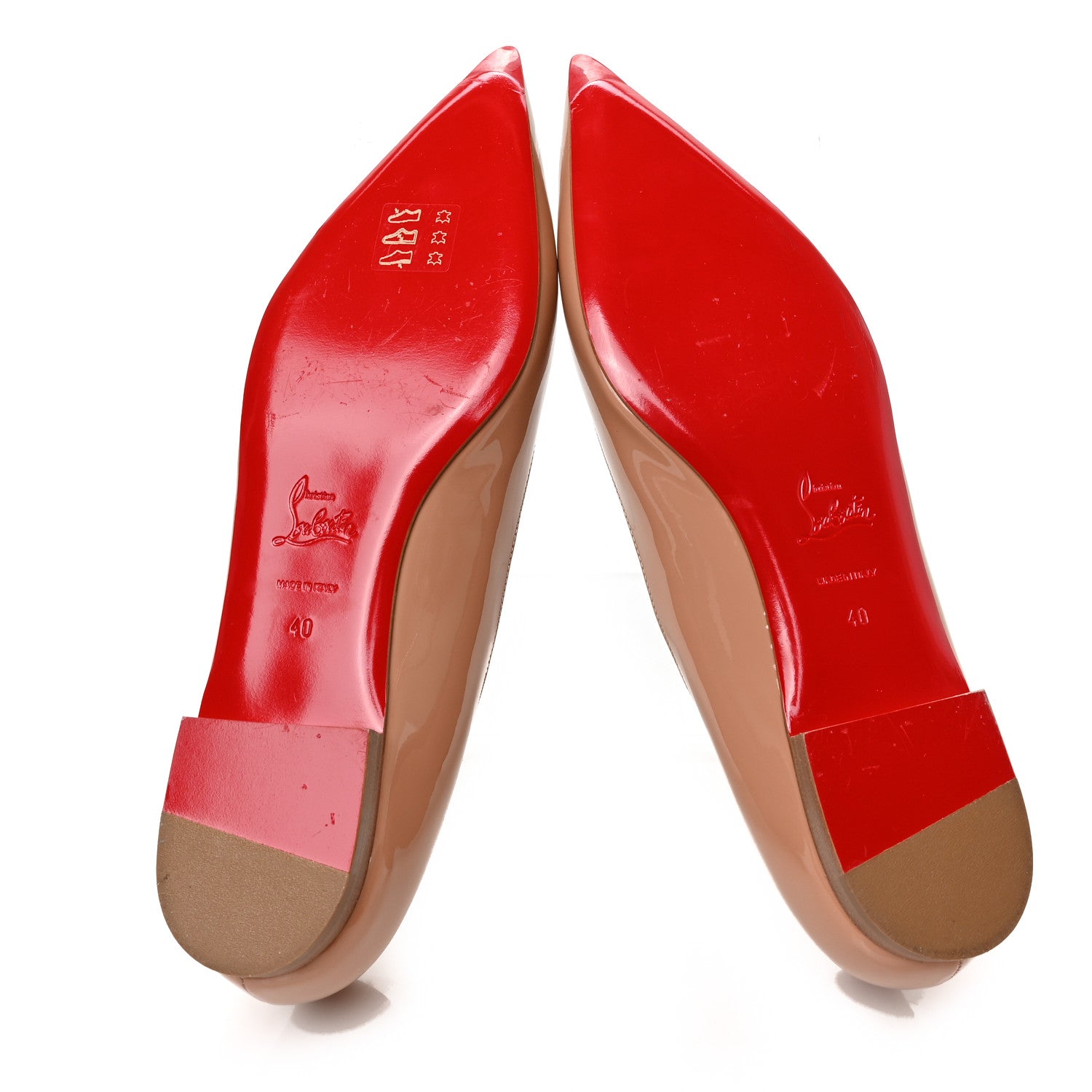 Christian Louboutin Patent Hot Chickita Flats 40 Nude 5 of 8