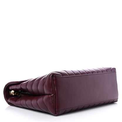 Saint Laurent Calfskin Y Quilted Monogram Medium Loulou Chain Satchel Rouge Legion 3 of 15