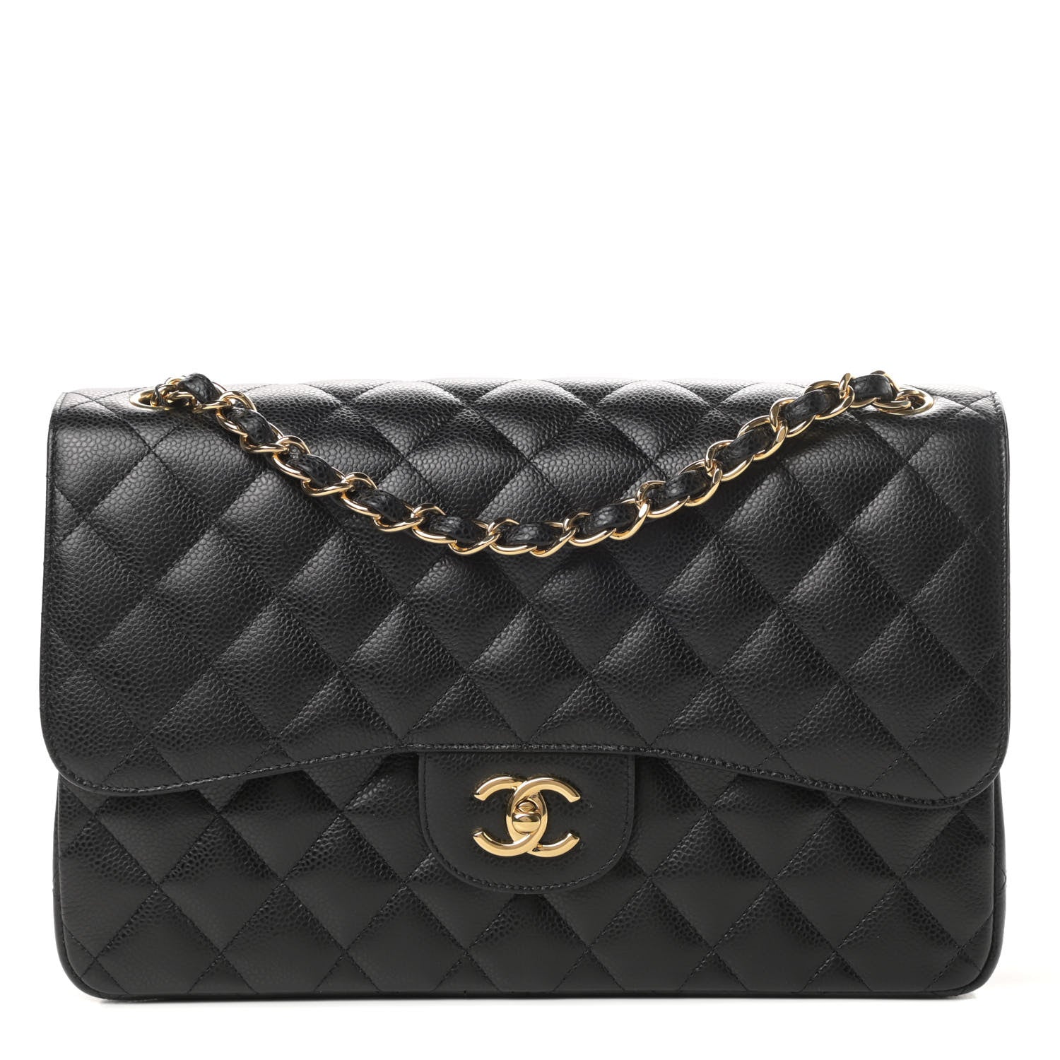 Chanel Caviar Quilted Jumbo Double Flap Black 1 of 12