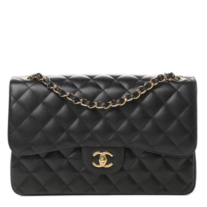 Chanel Caviar Quilted Jumbo Double Flap Black 1 of 12