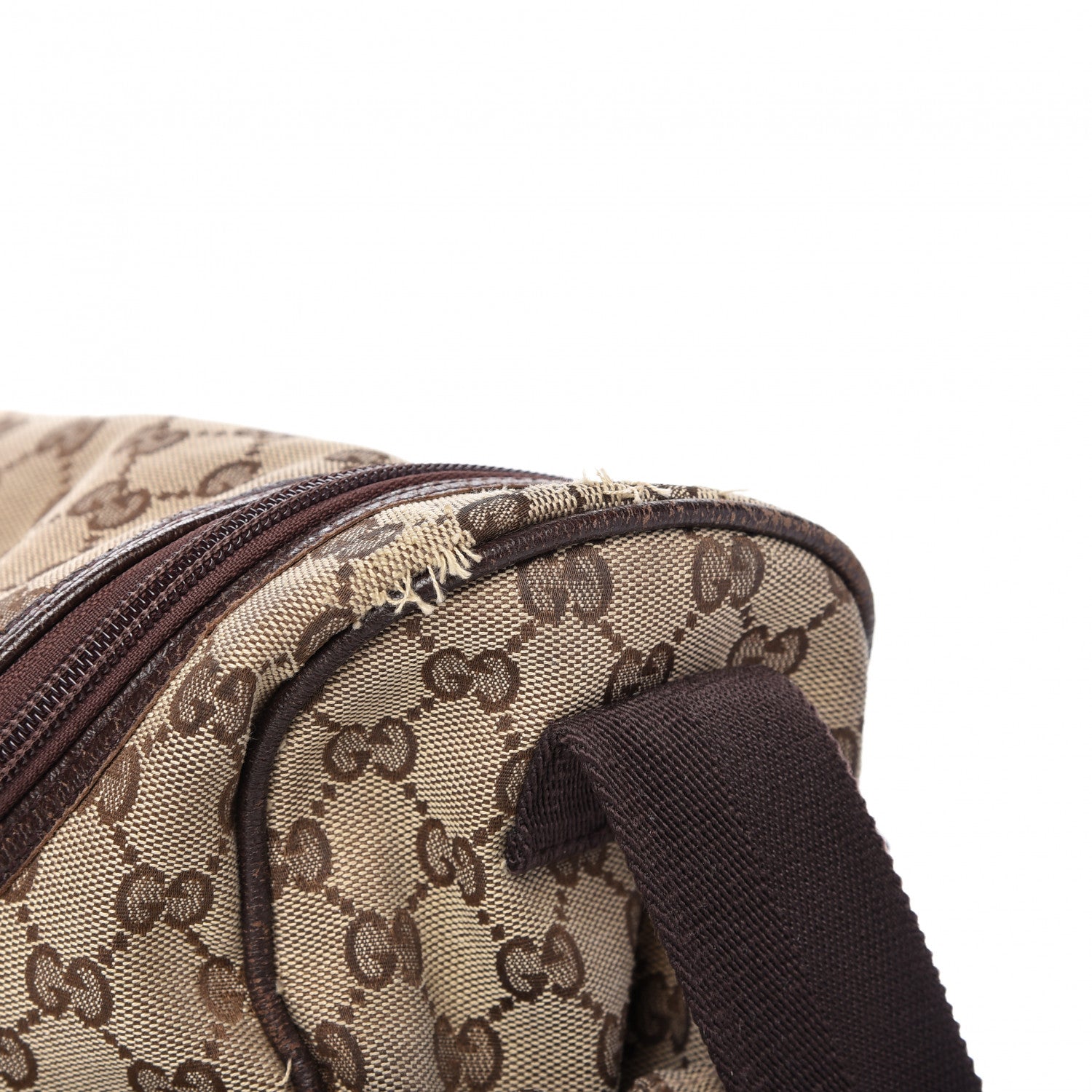Gucci Monogram Natural Pigskin Large Diaper Bag Beige Ebony Cocoa Dark Chocolate 12 of 14