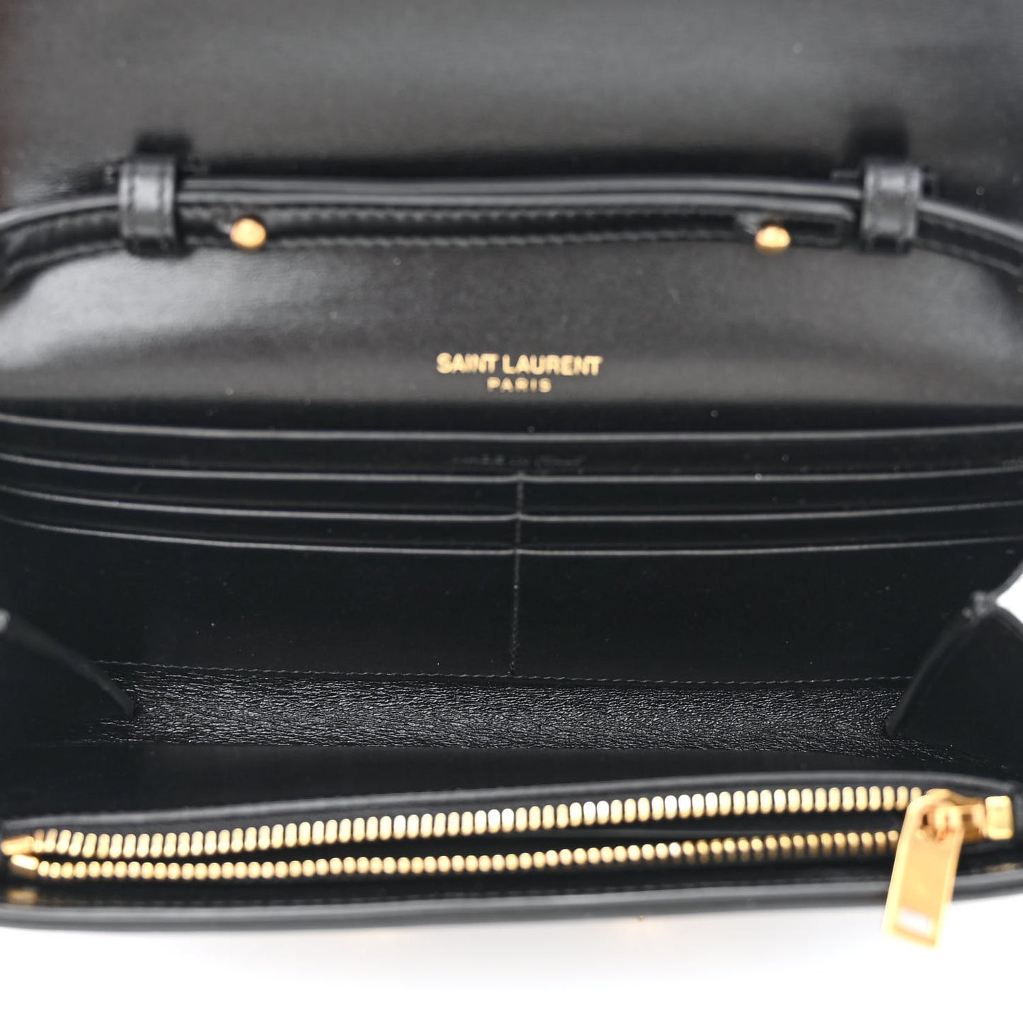 Smooth Calfskin Le Maillon Chain Wallet Black