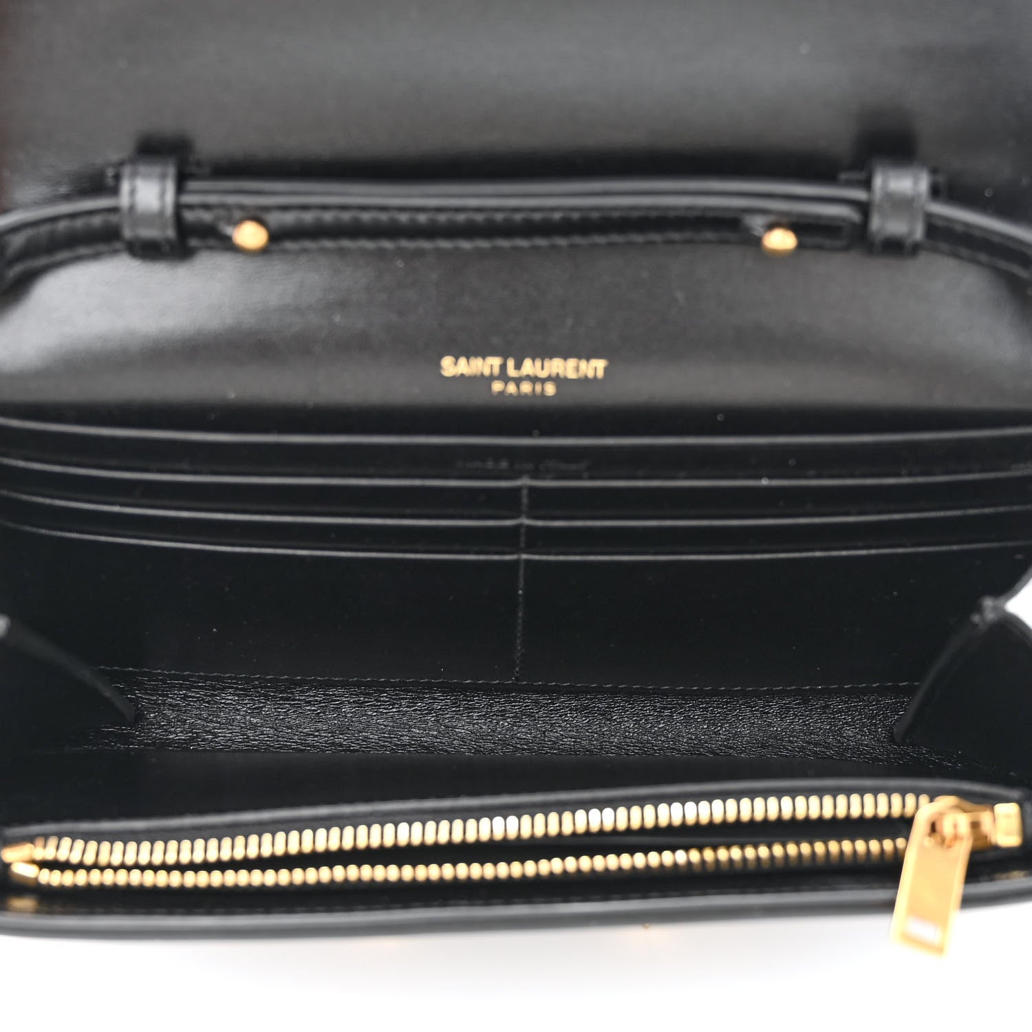Saint Laurent Smooth Calfskin Le Maillon Chain Wallet Black 5 of 9