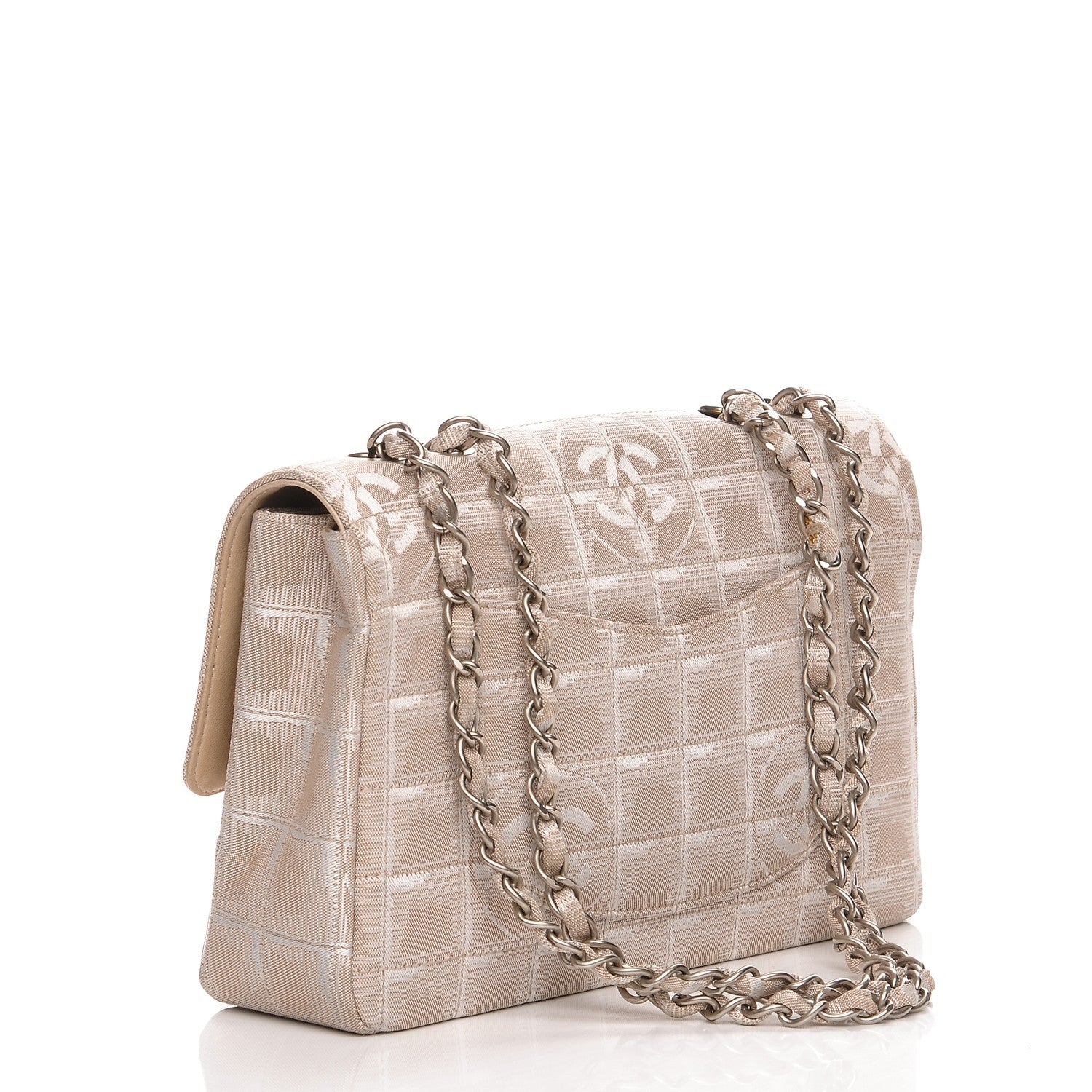 Chanel Nylon Medium Travel Flap Light Beige 3 of 9