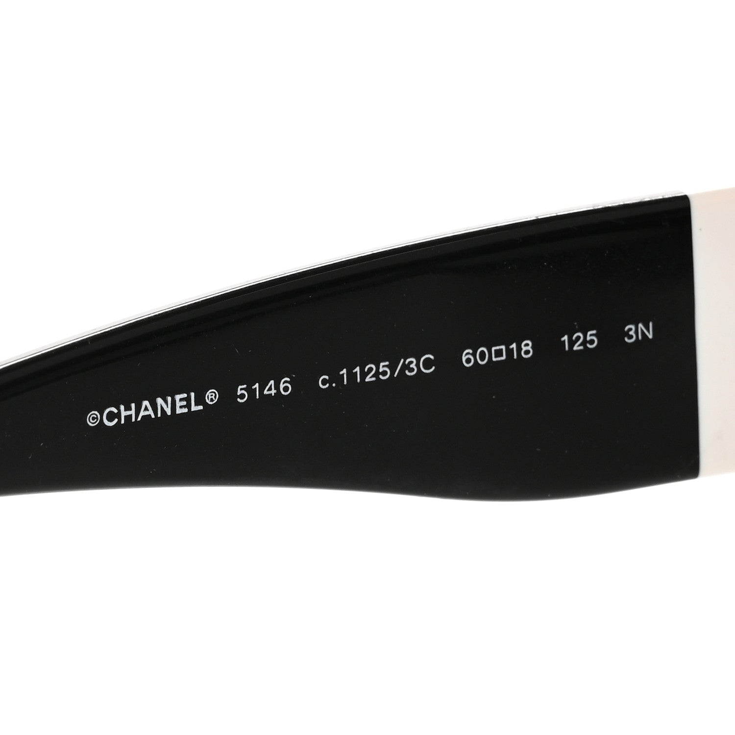 Chanel Acetate CC Lace Effect Sunglasses 5146 Black White 5 of 9