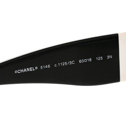 Chanel Acetate CC Lace Effect Sunglasses 5146 Black White 5 of 9