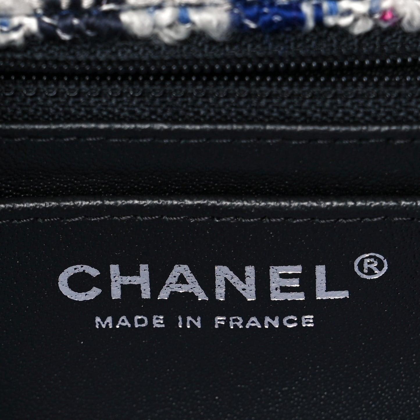 Tweed Quilted Mini Rectangular Flap Blue Multicolor
