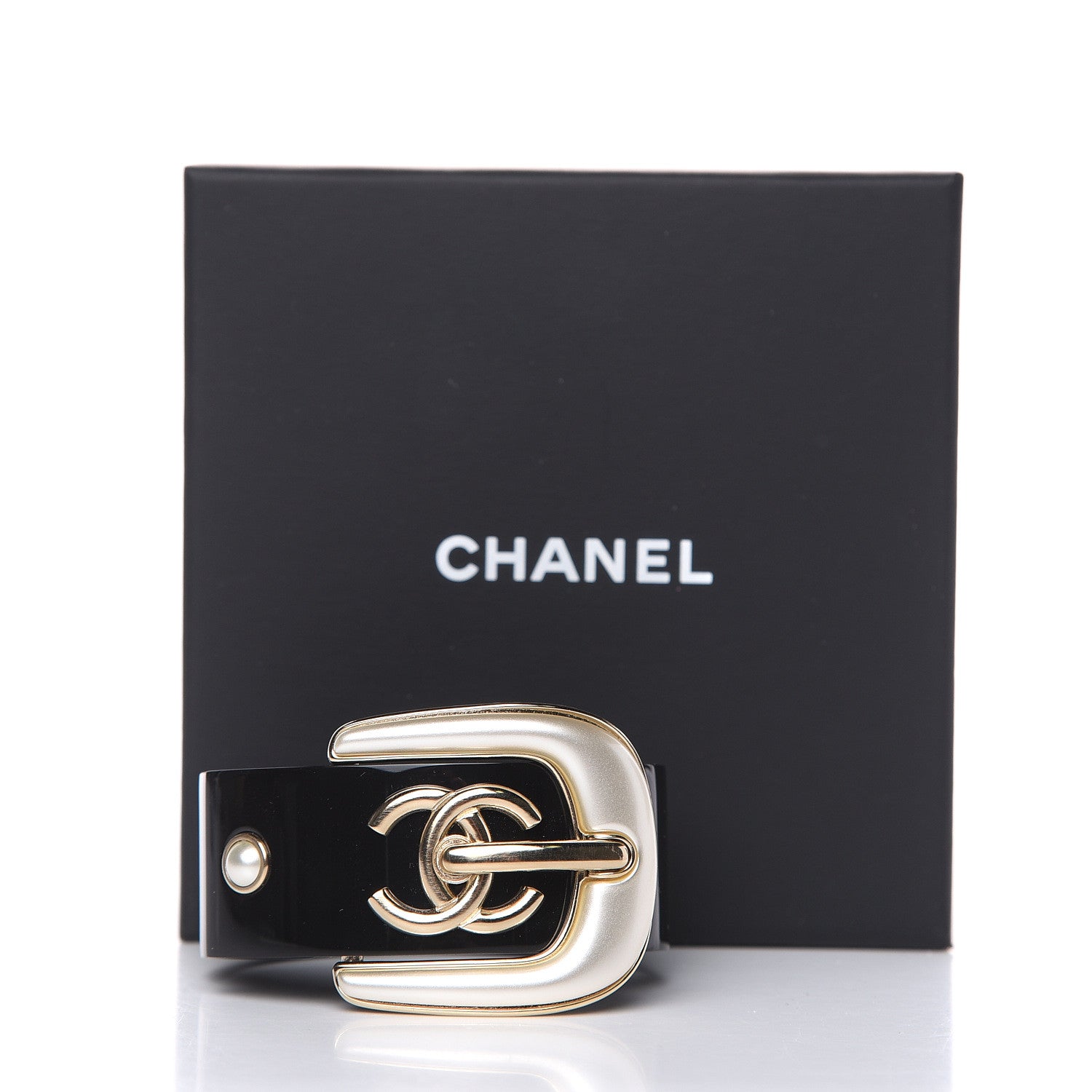 Chanel Resin CC Buckle Cuff Black 5 of 5