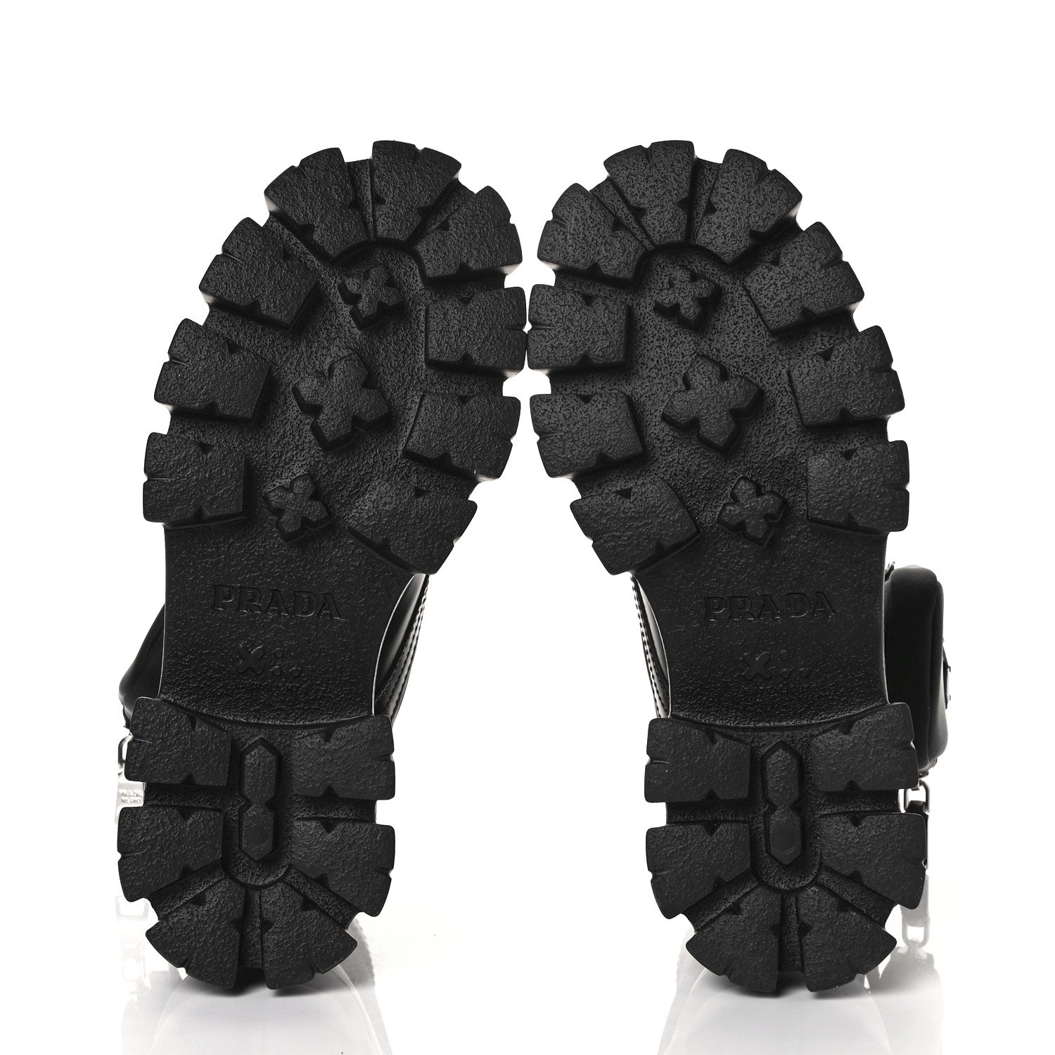Prada Spazzolato Rois Nylon Metal Triangle Logo Monolith Pouch Pocket 55mm Boots 36 Black 5 of 6