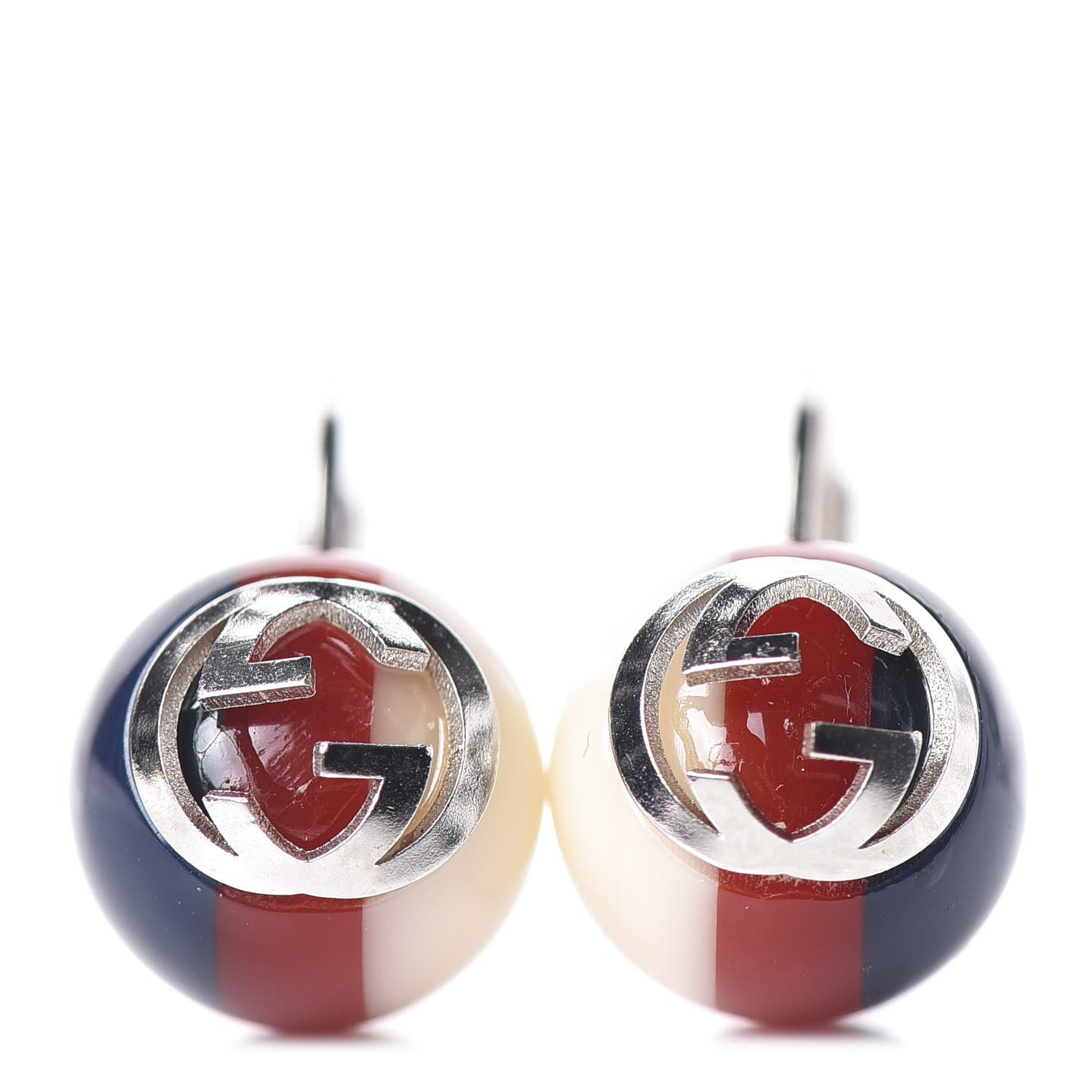 Resin Web Earrings Red Blue White
