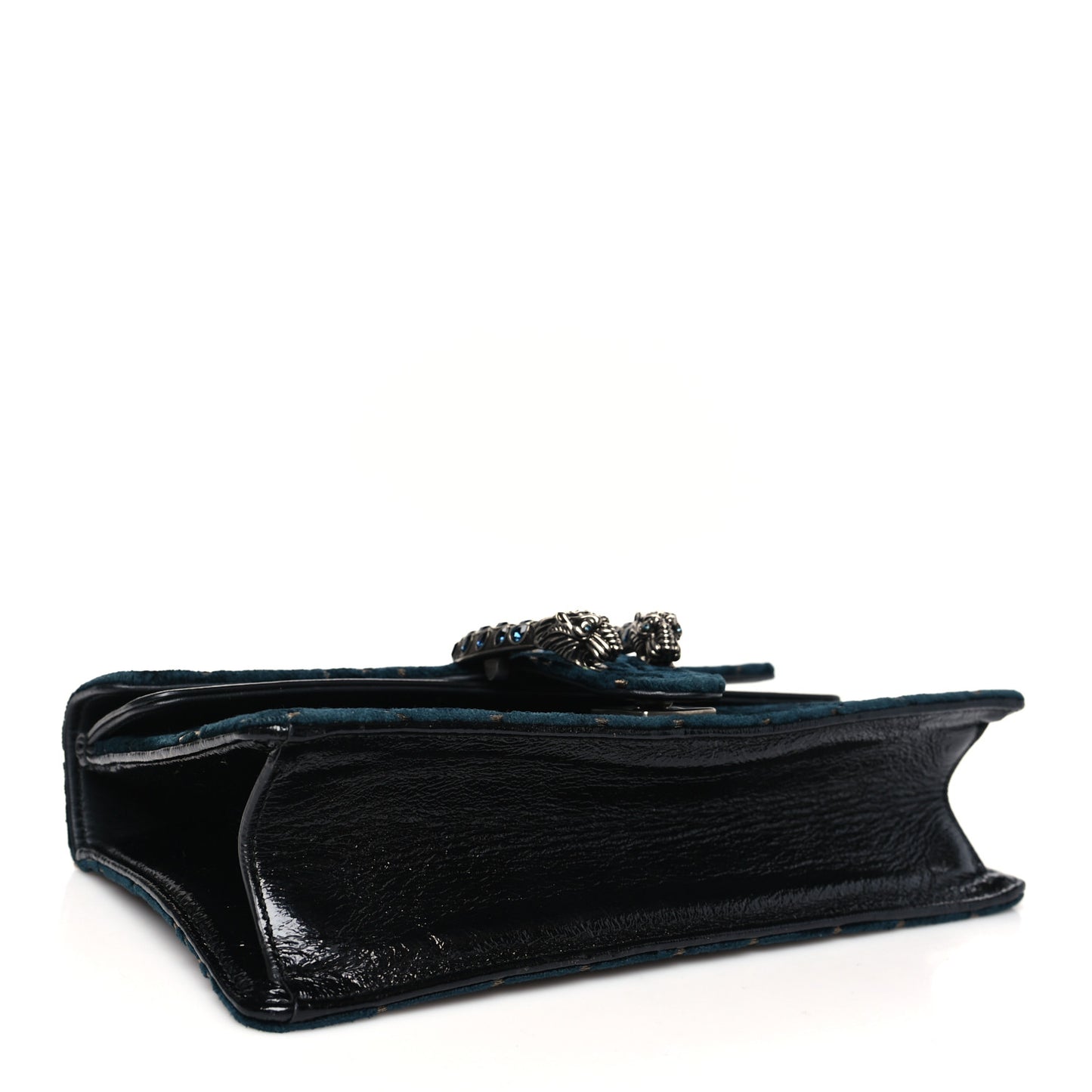 Velvet Skipper Crystal GG Monogram Small Dionysus Shoulder Bag Blue Beige Black