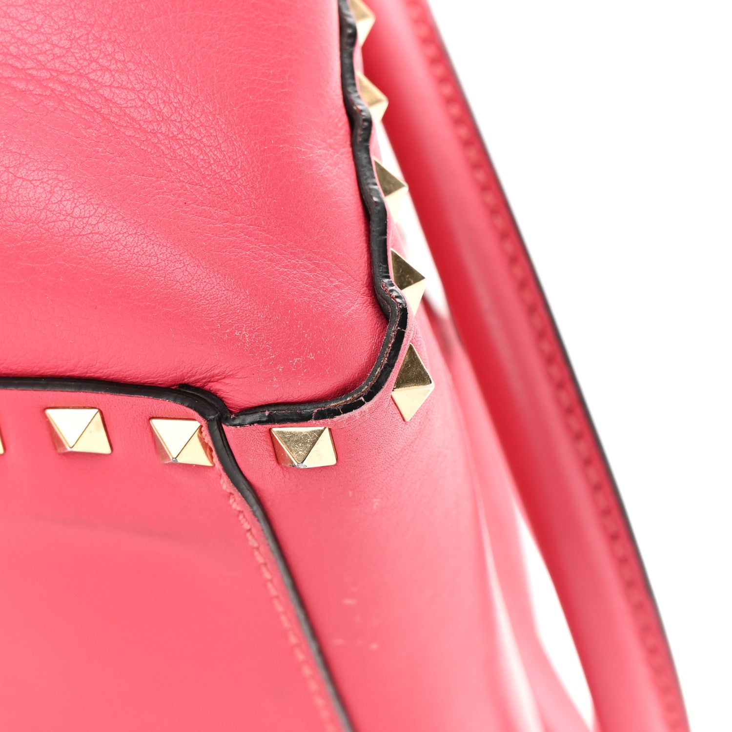 Valentino Garavani Vitello Small Rockstud Double Handle Tote Framboise 33 of 33